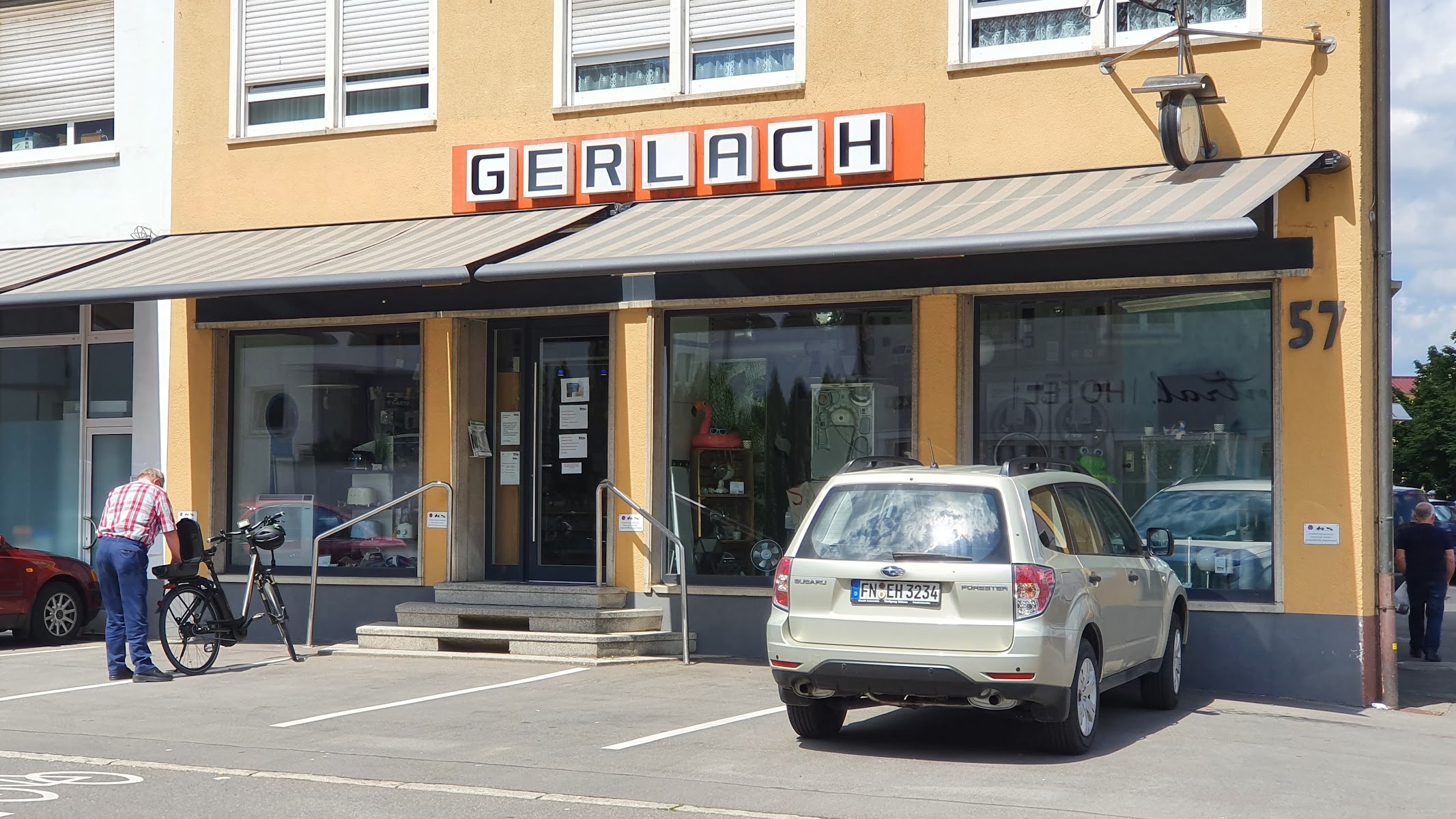 Das Ladengeschäft von Elektro Gerlach in der Glärnischstraße in Friedrichshafen