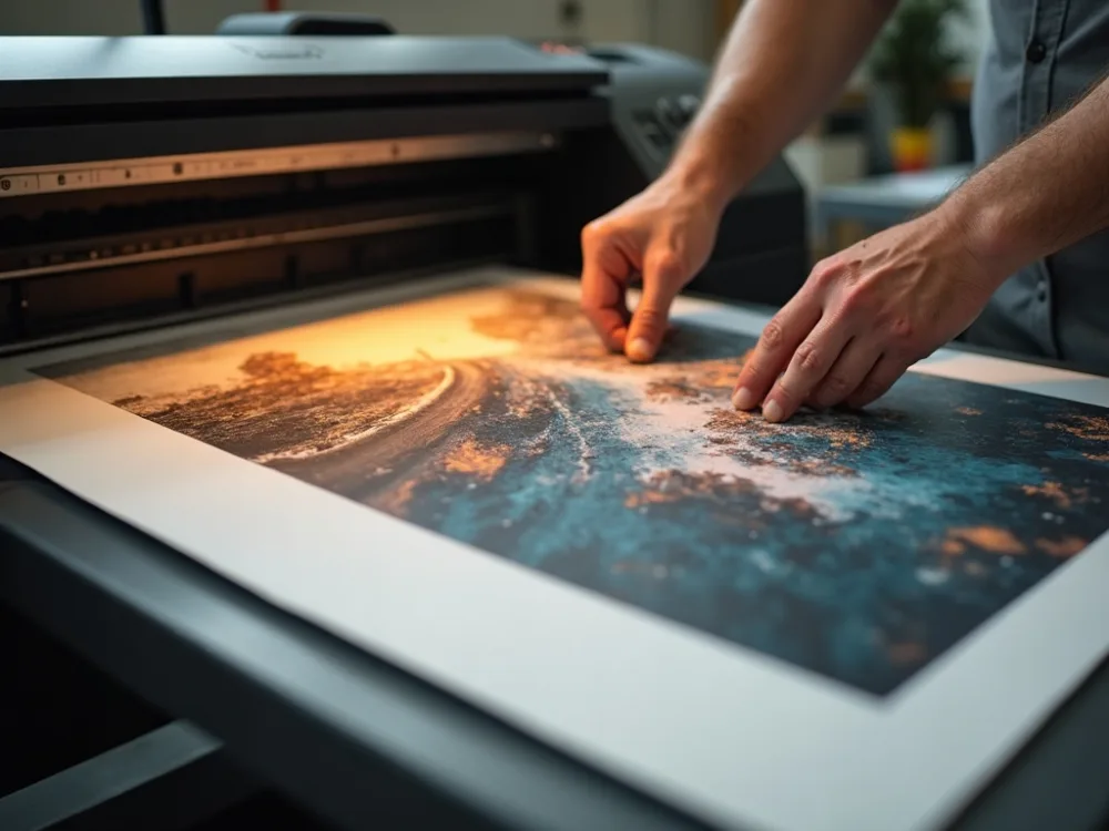 Frisch gedruckter großformatiger Fineart-Print